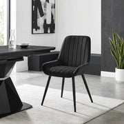 Silla Terciopelo Metal - Mustang Negro