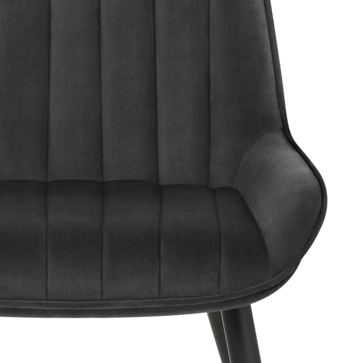 Silla Terciopelo Metal - Mustang Negro