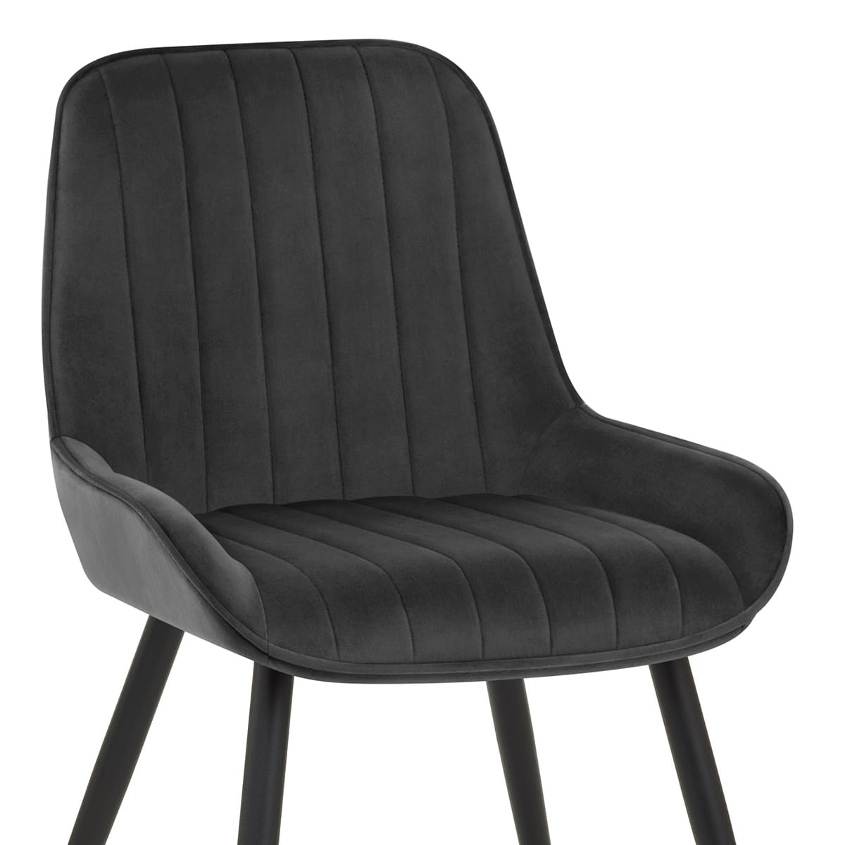 Silla Terciopelo Metal - Mustang Negro