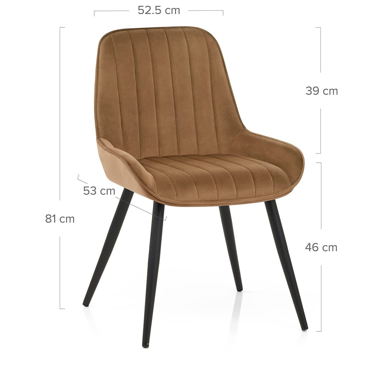 Silla Terciopelo Metal - Mustang Marrón