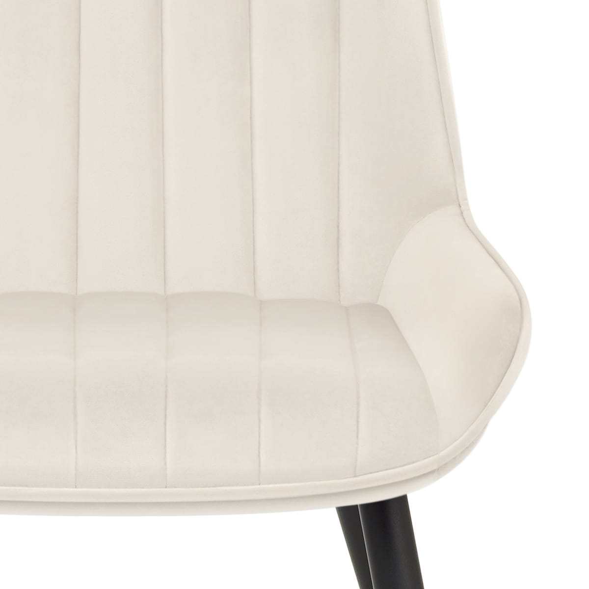 Silla Terciopelo Metal - Mustang Crema