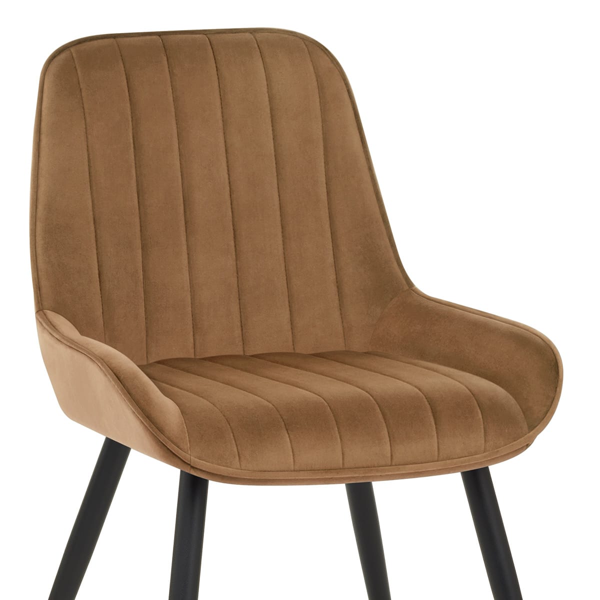Silla Terciopelo Metal - Mustang Marrón