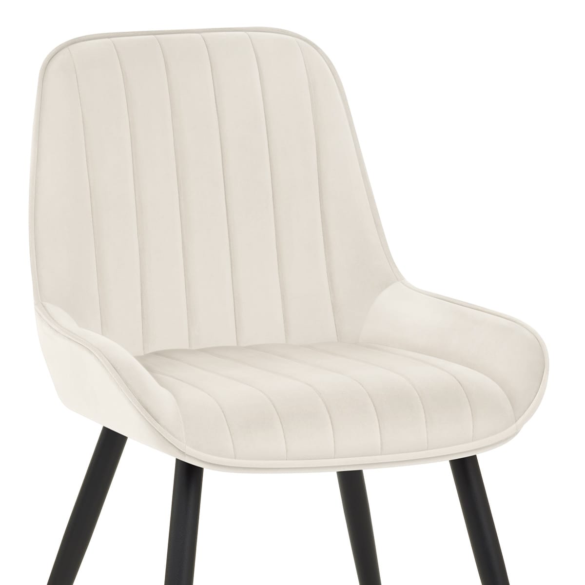 Silla Terciopelo Metal - Mustang Crema