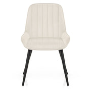 Silla Terciopelo Metal - Mustang Crema