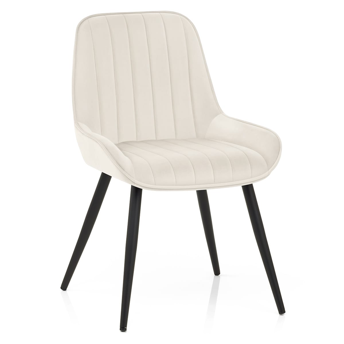 Silla Terciopelo Metal - Mustang Crema
