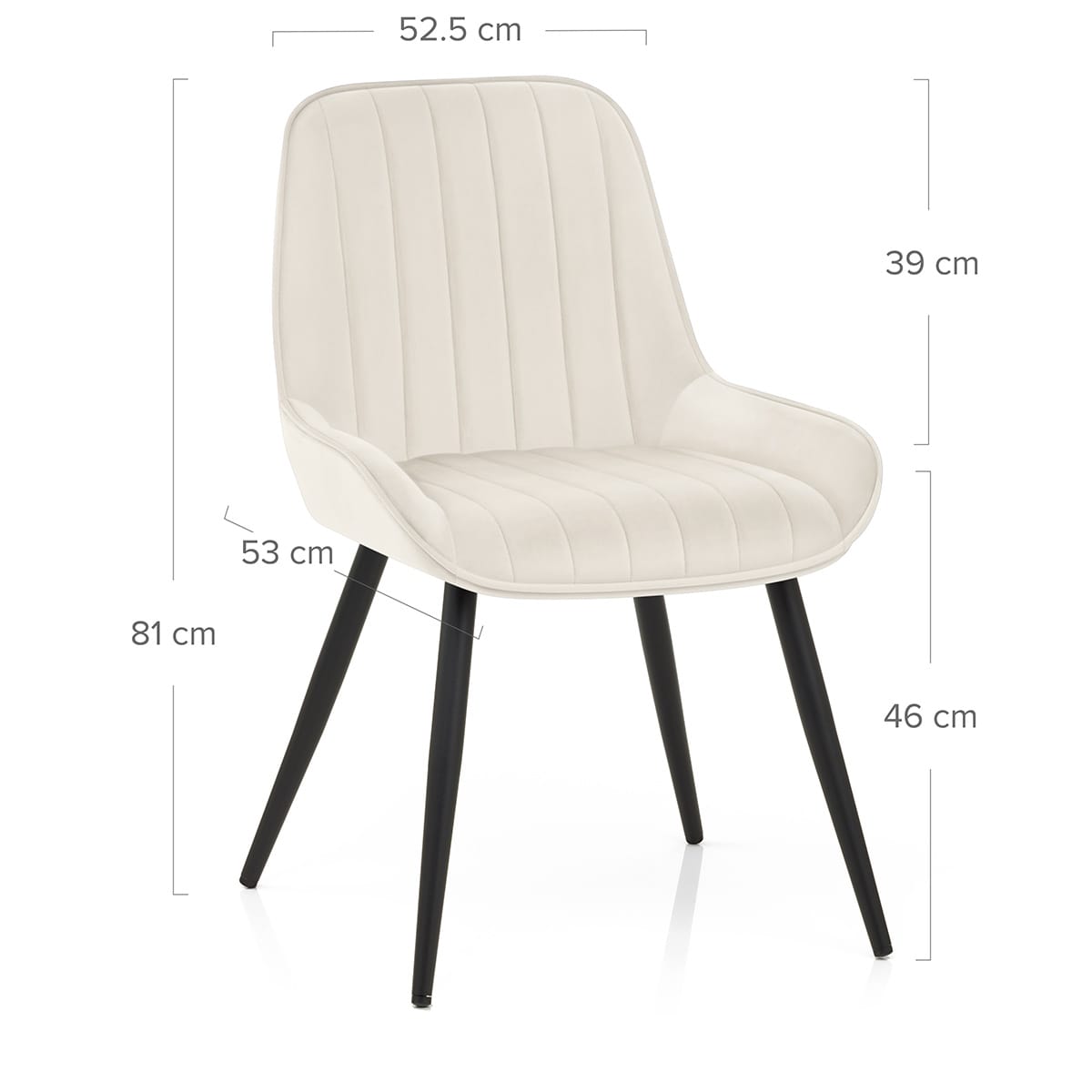 Silla Terciopelo Metal - Mustang Crema