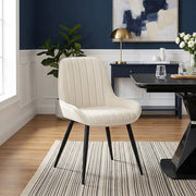 Silla Terciopelo Metal - Mustang Crema