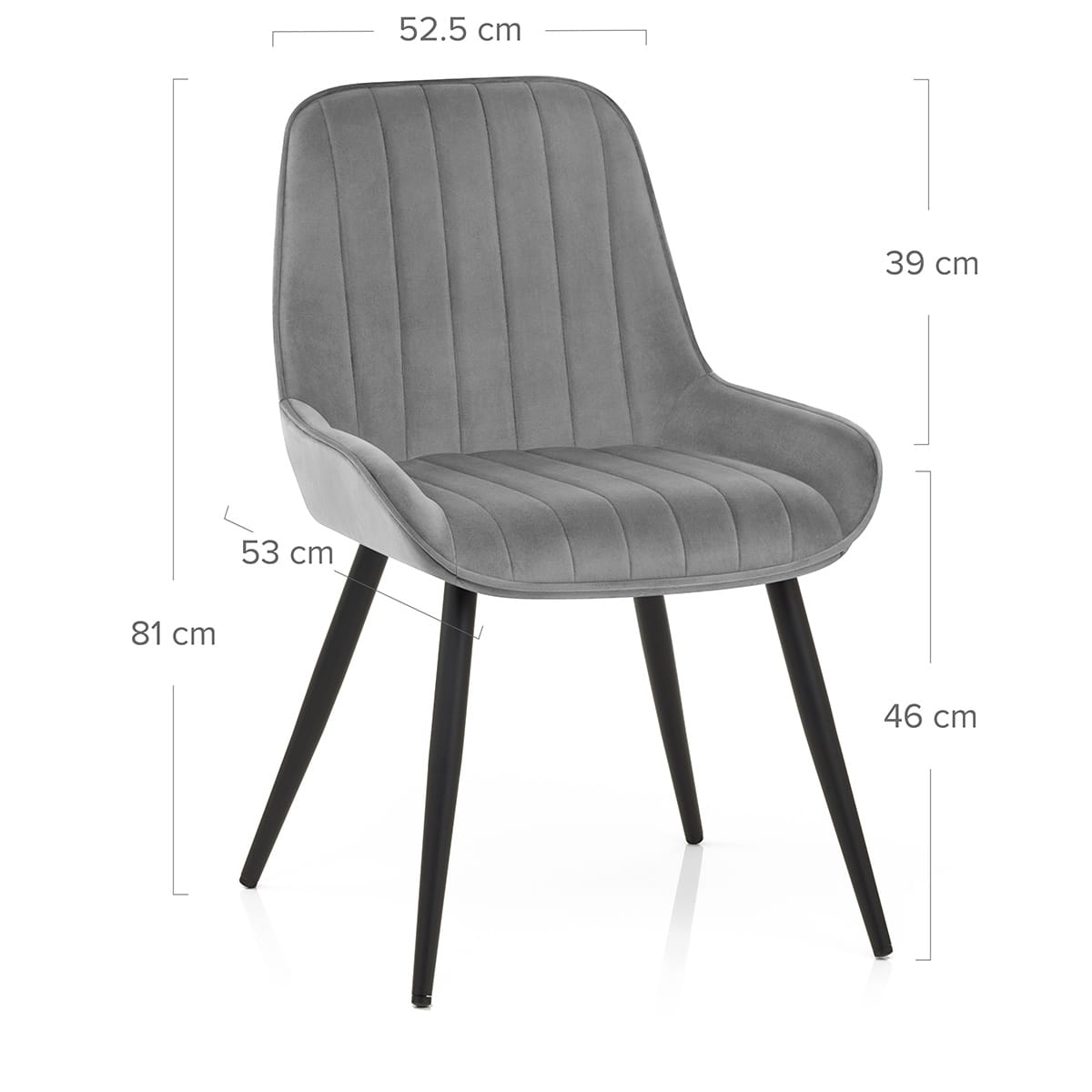 Silla Terciopelo Metal - Mustang Gris Oscuro