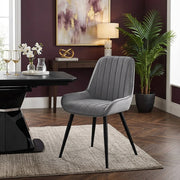 Silla Terciopelo Metal - Mustang Gris Oscuro