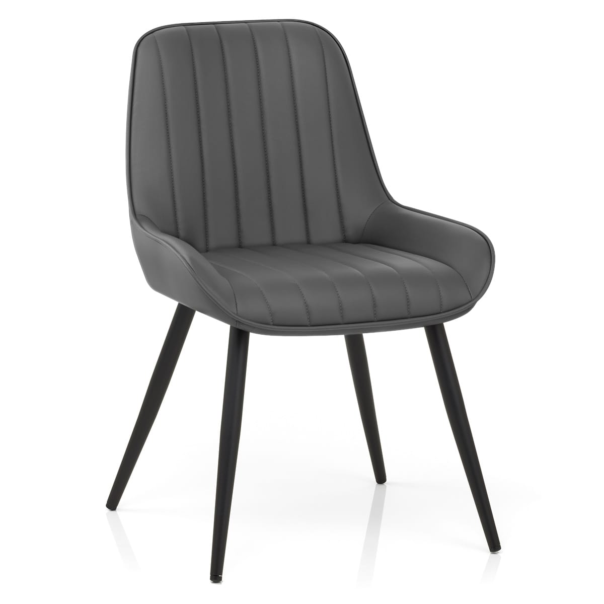 Silla Polipiel Metal - Mustang Gris Oscuro