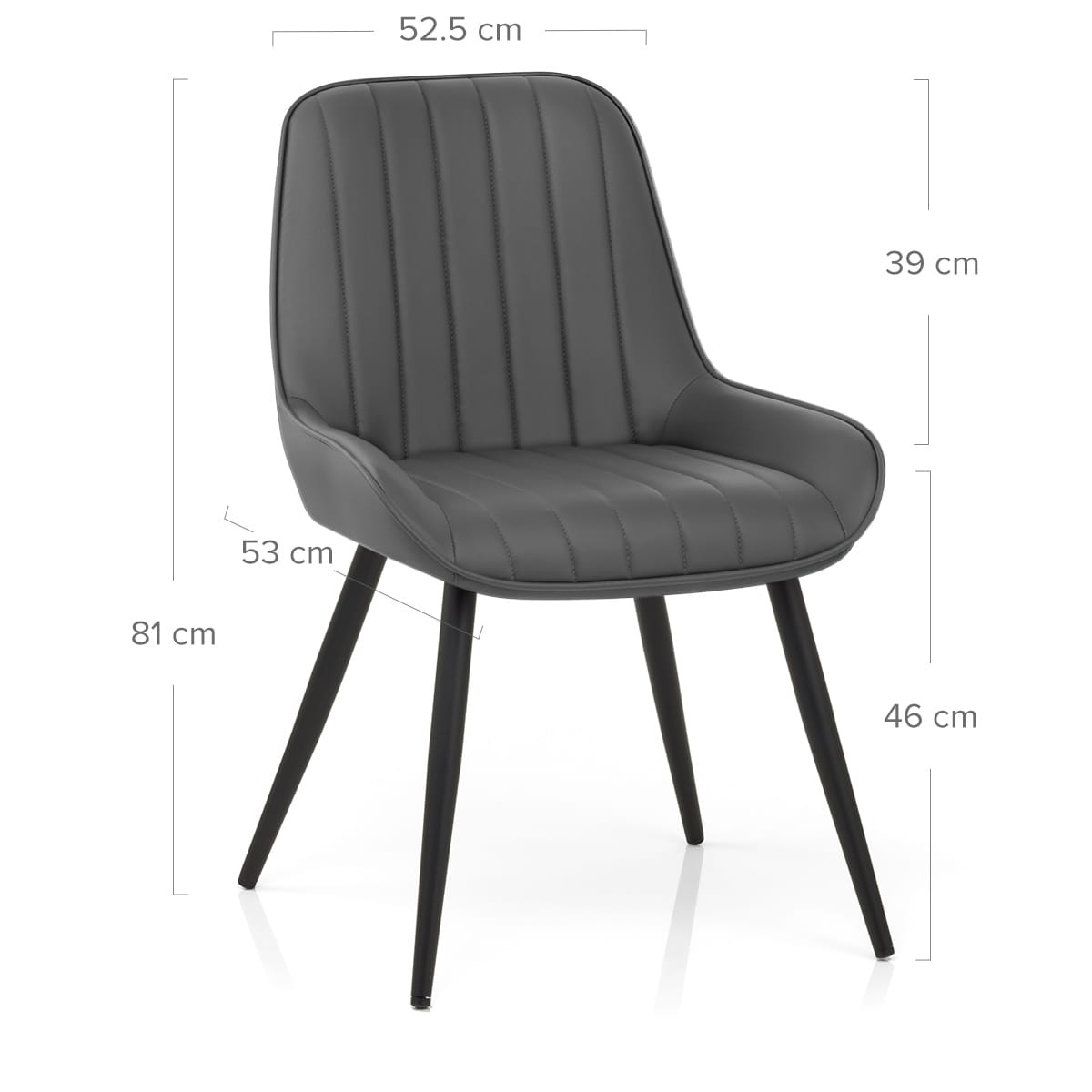 Silla Polipiel Metal - Mustang Gris Oscuro