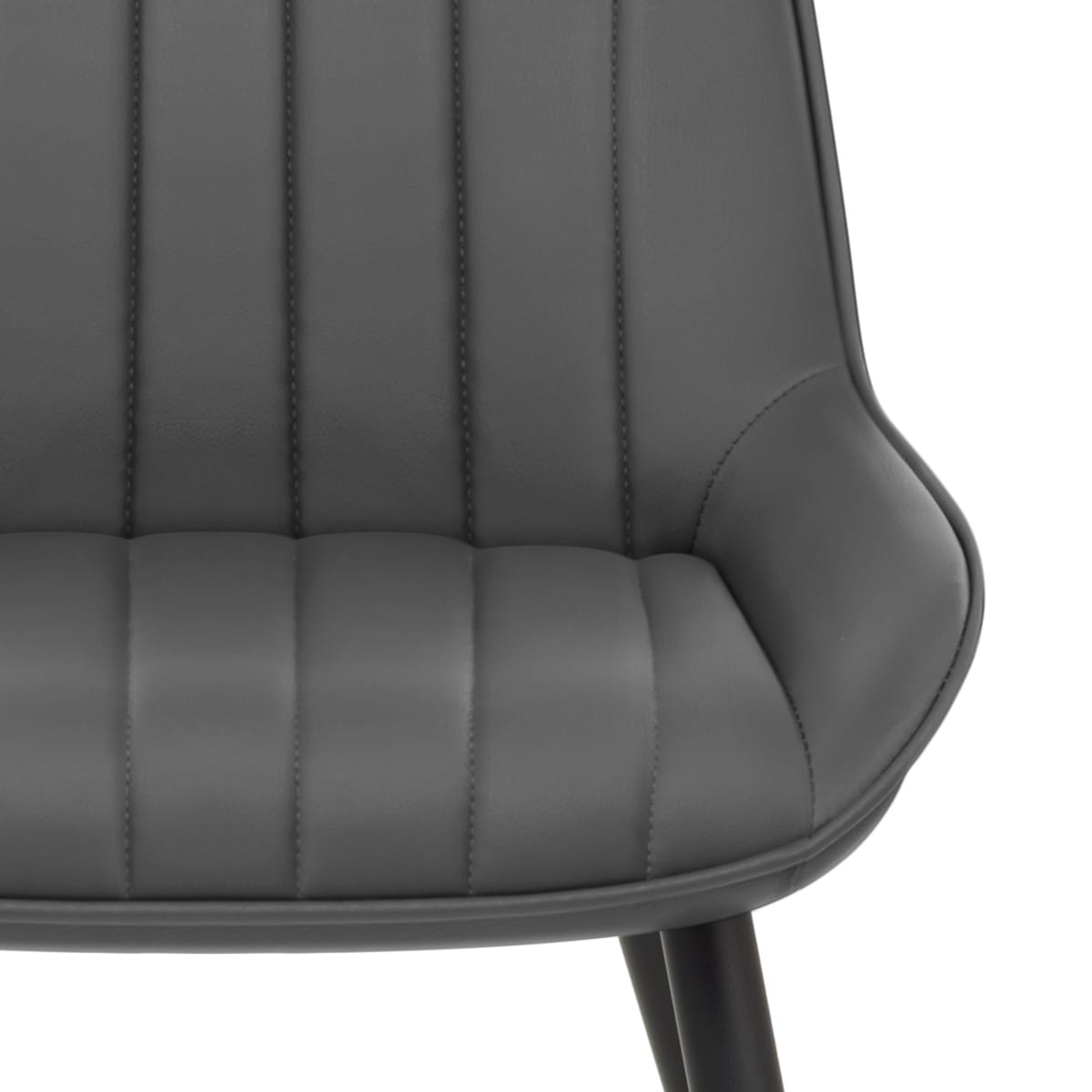 Silla Polipiel Metal - Mustang Gris Oscuro