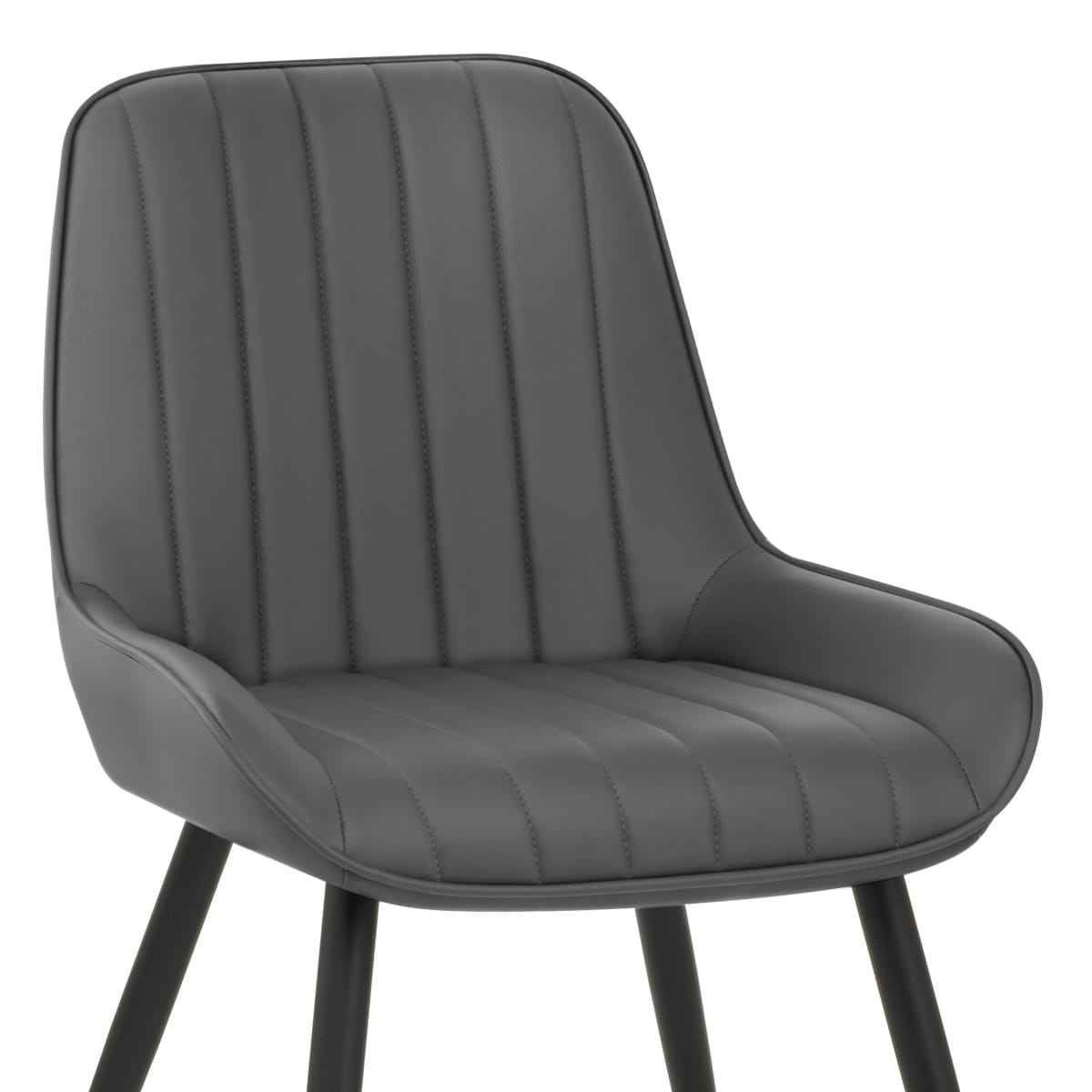 Silla Polipiel Metal - Mustang Gris Oscuro