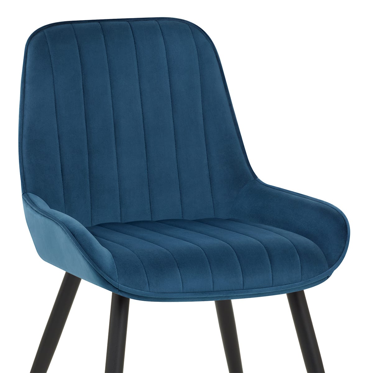 Silla Terciopelo Metal - Mustang Azul Oscuro