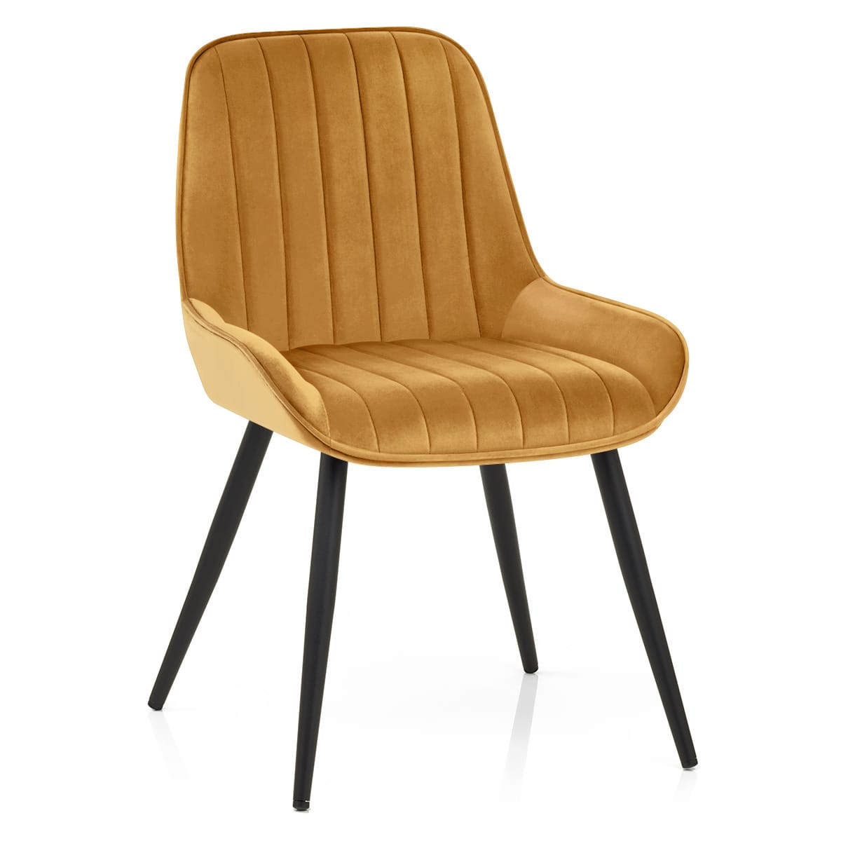 Silla Terciopelo Metal - Mustang Amarillo
