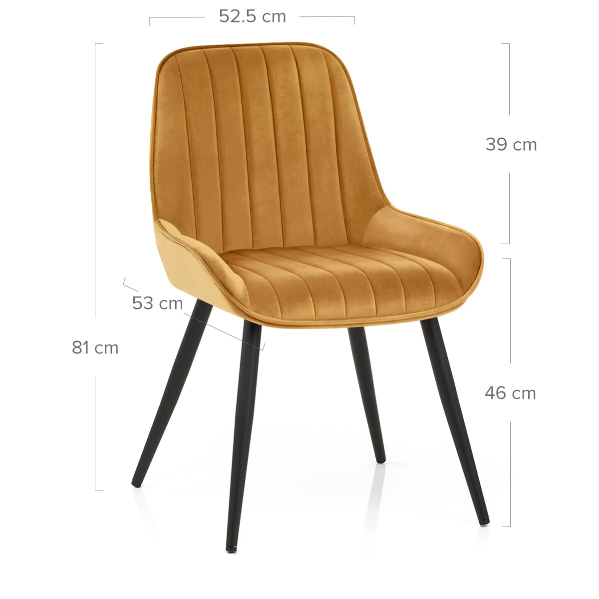 Silla Terciopelo Metal - Mustang Amarillo