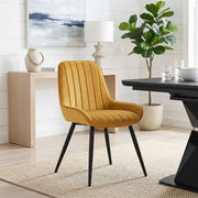 Silla Terciopelo Metal - Mustang Amarillo