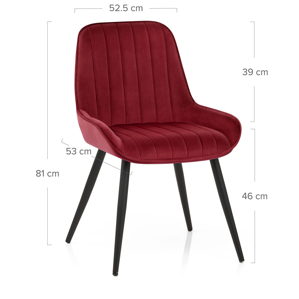 Silla Terciopelo Metal - Mustang Rojo