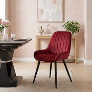 Silla Terciopelo Metal - Mustang Rojo