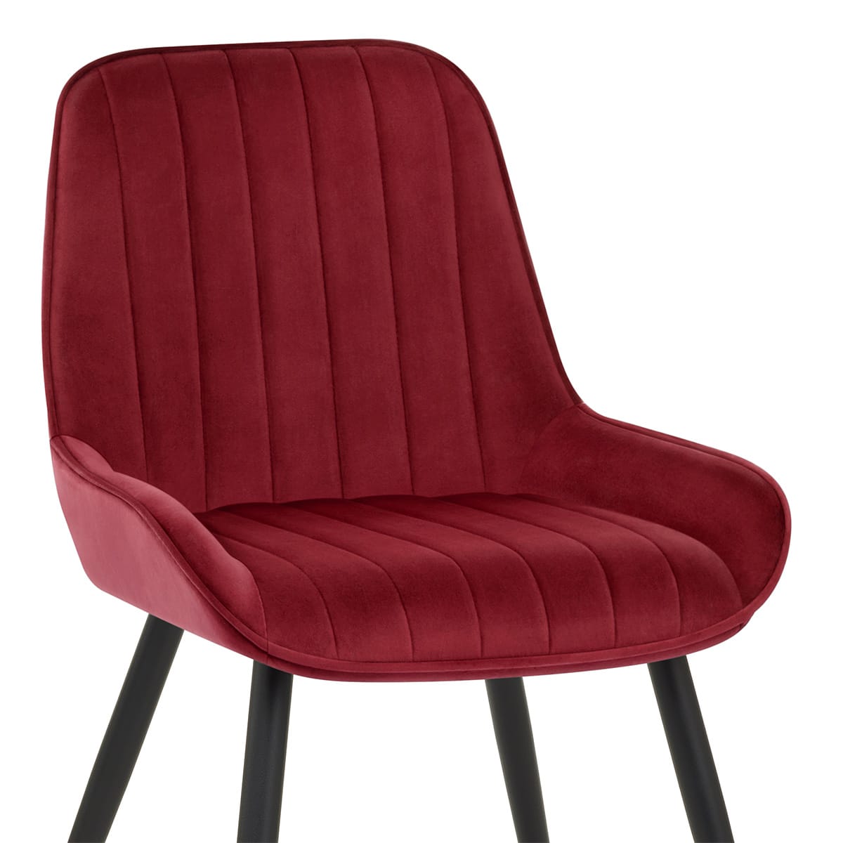 Silla Terciopelo Metal - Mustang Rojo