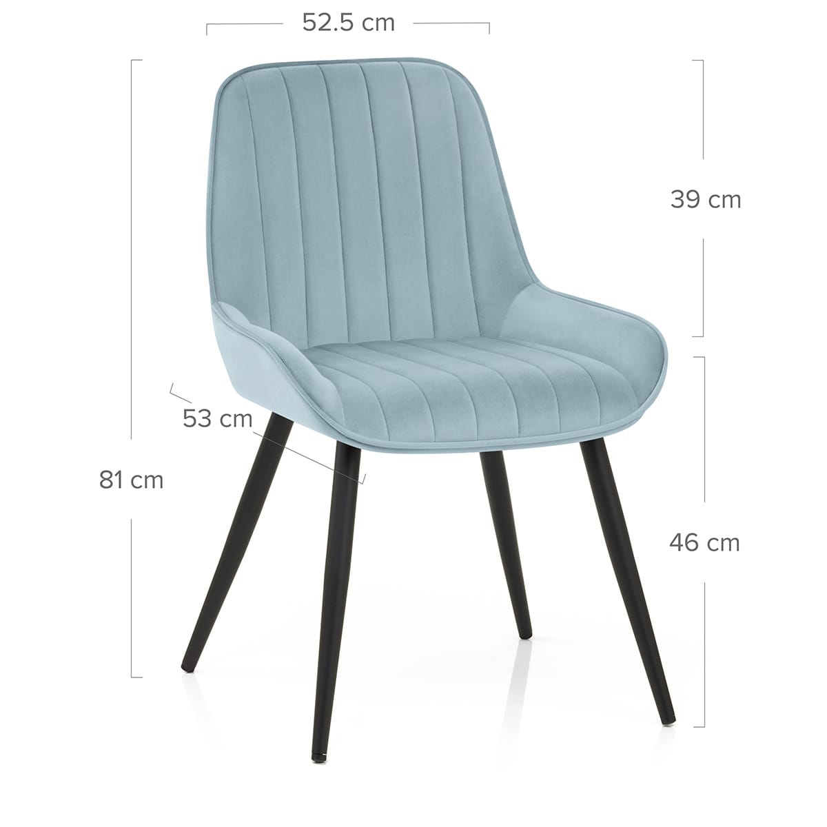 Silla Terciopelo Metal - Mustang Azul