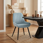 Silla Terciopelo Metal - Mustang Azul
