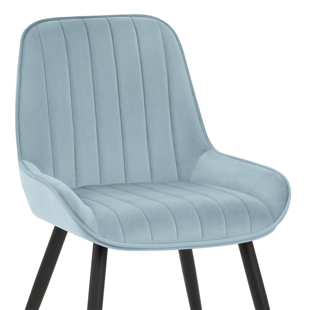 Silla Terciopelo Metal - Mustang Azul