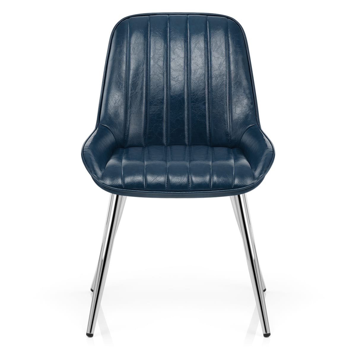 Silla Polipiel Cromo - Mustang Azul