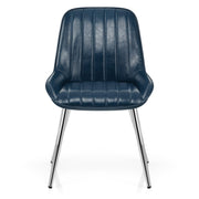 Silla Polipiel Cromo - Mustang Azul