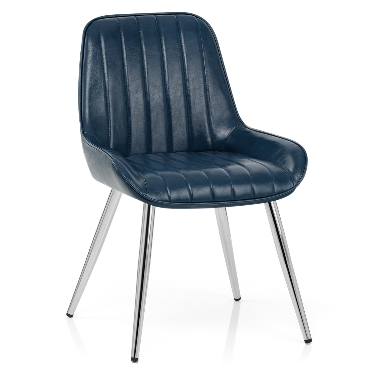 Silla Polipiel Cromo - Mustang Azul