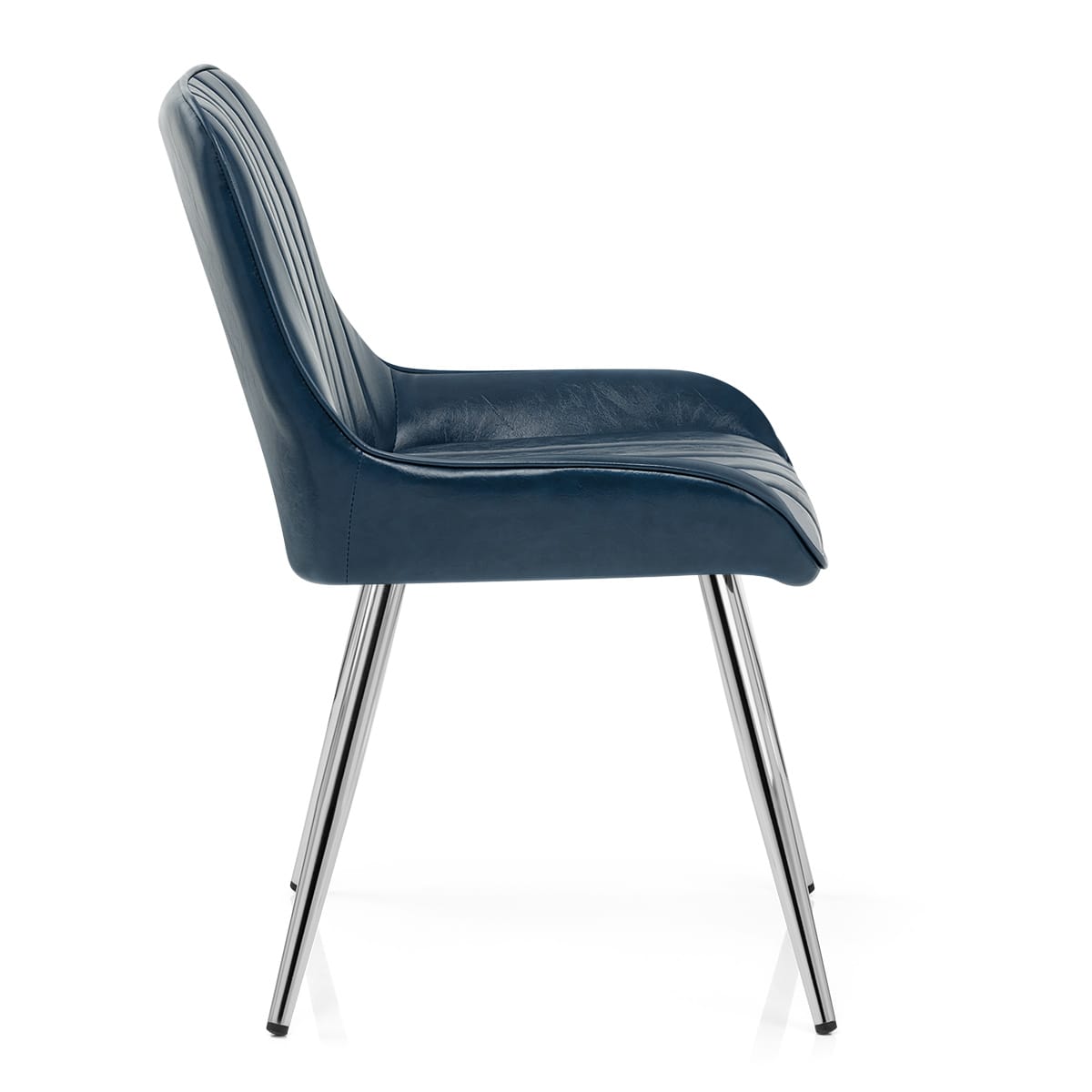 Silla Polipiel Cromo - Mustang Azul