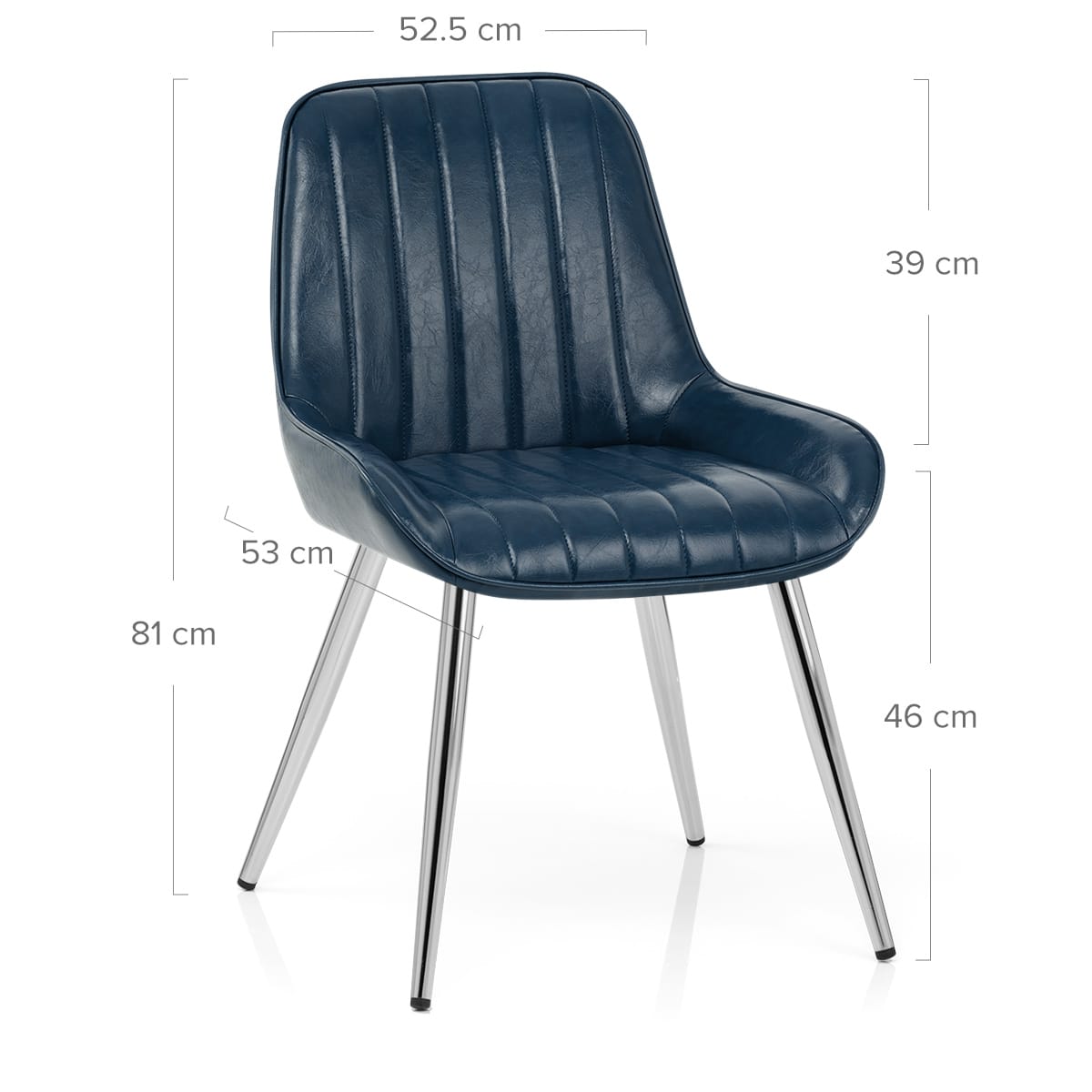 Silla Polipiel Cromo - Mustang Azul