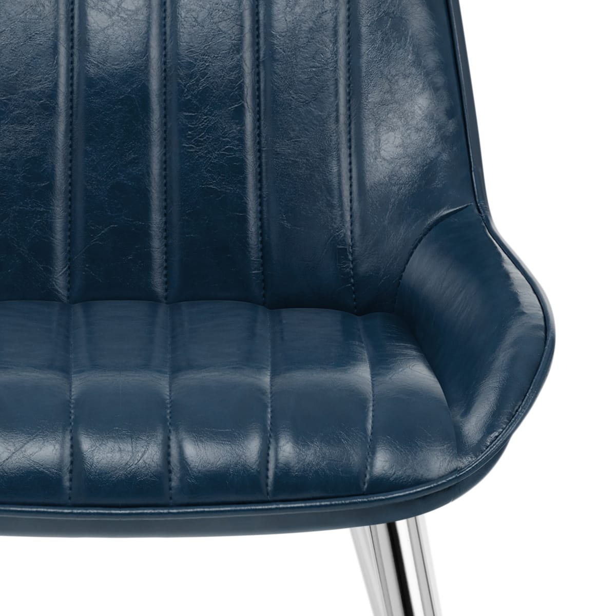 Silla Polipiel Cromo - Mustang Azul