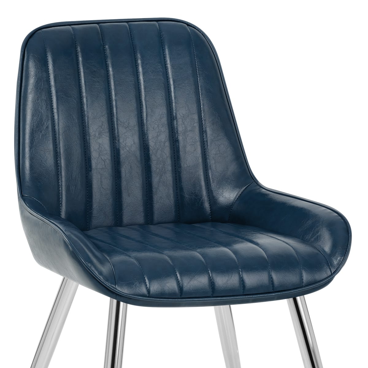 Silla Polipiel Cromo - Mustang Azul