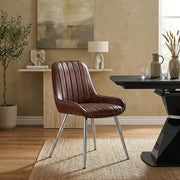 Silla Polipiel Cromo - Mustang Marrón