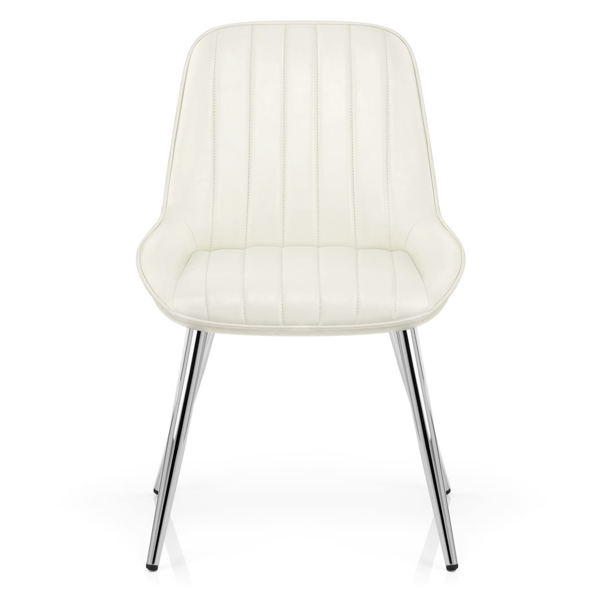 Silla Polipiel Cromo - Mustang Crema