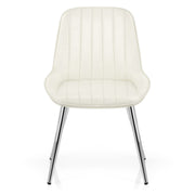 Silla Polipiel Cromo - Mustang Crema