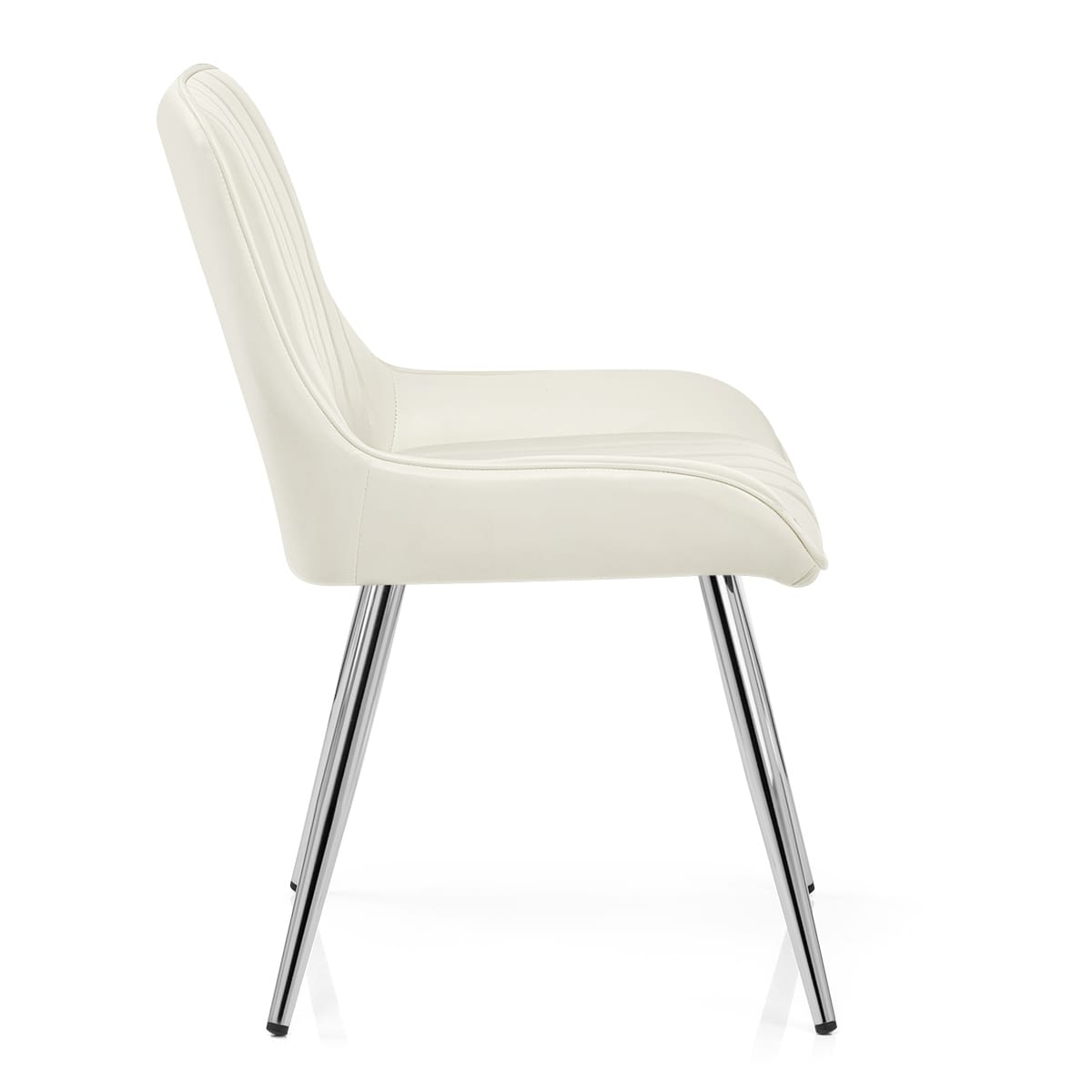Silla Polipiel Cromo - Mustang Crema