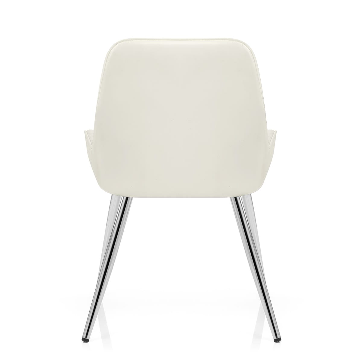 Silla Polipiel Cromo - Mustang Crema