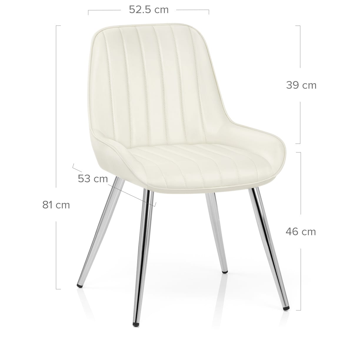 Silla Polipiel Cromo - Mustang Crema