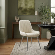 Silla Polipiel Cromo - Mustang Crema