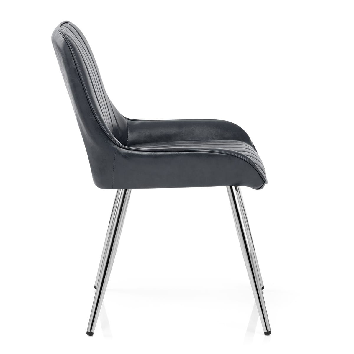 Silla Polipiel Cromo - Mustang Azul Oscuro