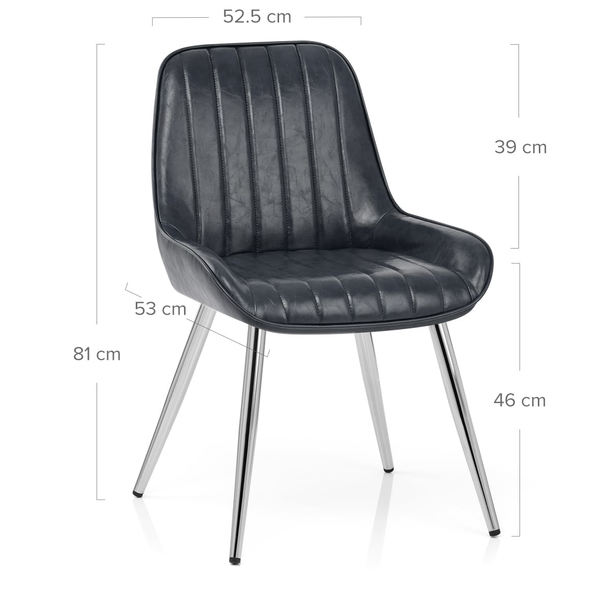 Silla Polipiel Cromo - Mustang Azul Oscuro