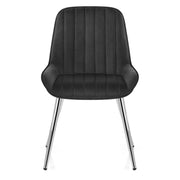Silla Terciopelo Cromo - Mustang Negro