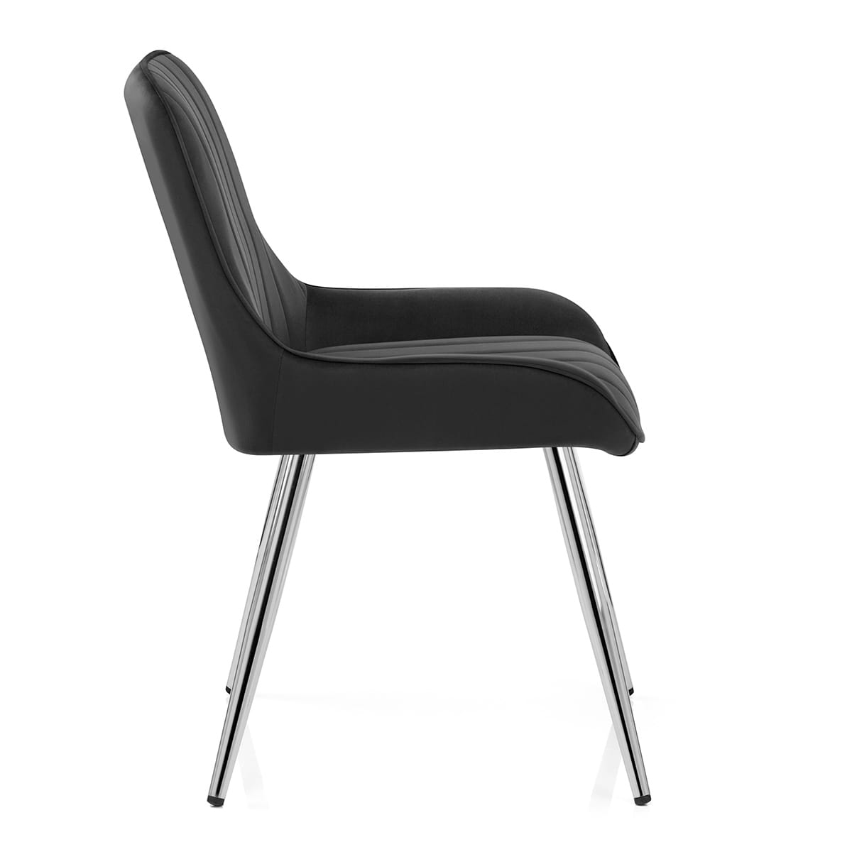 Silla Terciopelo Cromo - Mustang Negro