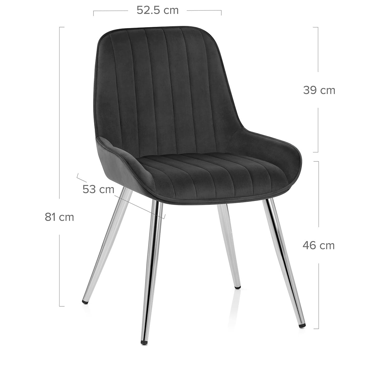 Silla Terciopelo Cromo - Mustang Negro