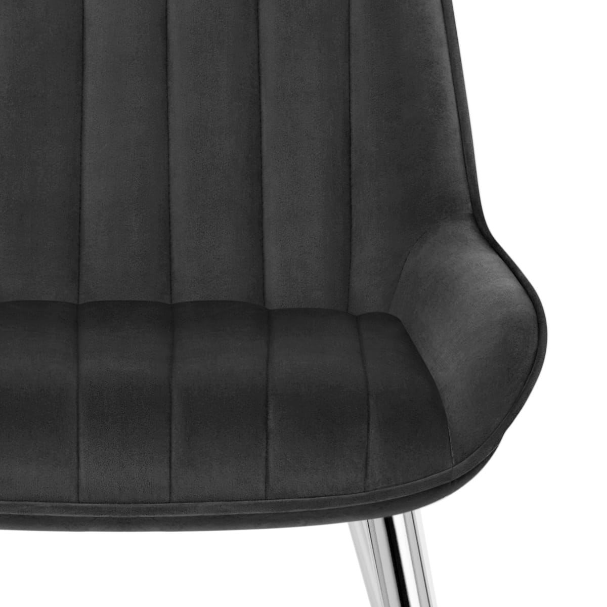 Silla Terciopelo Cromo - Mustang Negro
