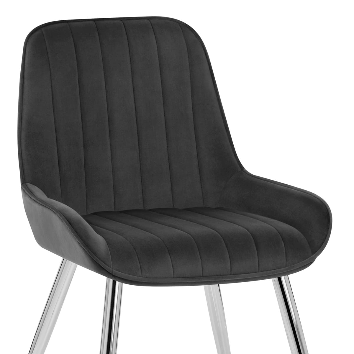 Silla Terciopelo Cromo - Mustang Negro