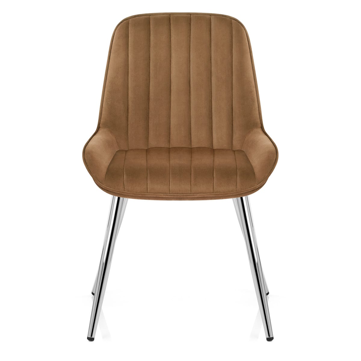 Silla Terciopelo Cromo - Mustang Marrón