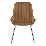 Silla Terciopelo Cromo - Mustang Marrón